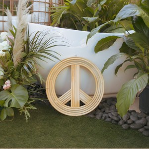 Señal de paz de ratán para decorar habitaciones de bebés, accesorios ecológicos naturales para colgar en la pared - Product Image 6