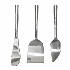 Juego de 3 cuchillos para queso de acero inoxidable color oro rosa con mangos de resina blanca, utensilios premium para tabla de charcutería y ecológicos. - Product Image 6