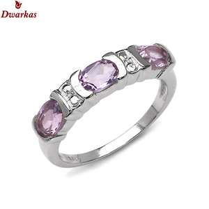 Bague élégante et tendance en argent sterling 925 avec améthyste, pour femme, cadeau de mode, en stock. - Product Image 1