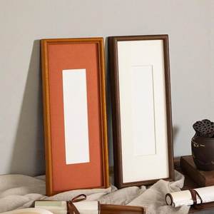 Photobooth <b>Frame</b> for Photo Strip Prints: Elongated Solid <b>Wood</b> <b>Picture</b> <b>Frame</b> with Coloured Mount, Ready to Hang for photoautomat - Product Image 5