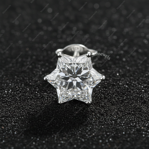 Sparkling Star Cut Gemstone Solitaire <b>Studs</b> for Women - Product Image 3