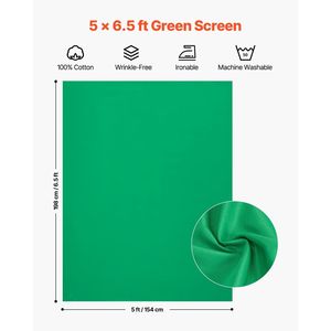 Kit de support de fond photo portable réglable 5 x 6,5 pieds, robuste avec 3 barres transversales - Product Image 5