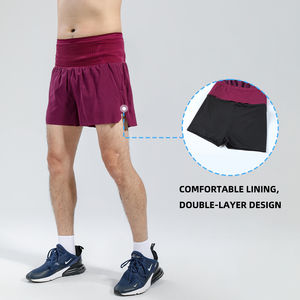 Shorts de sport 2-en-1 personnalisés anti-exposition pour hommes, taille mi-haute, élastiques, respirants, 100 % coton, écologiques, style urbain, pour la course à pied - Product Image 6