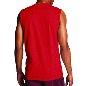 Comfortable Soft 100% Cotton Knitted Breathable Sporty Style Tank Tops <b>Men</b> 4-Way Stretch Plain Color Training Workout <b>Singlets</b> - Product Image 3