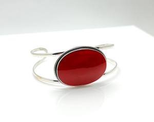 Pulsera de coral rojo estilo Bali, plata de ley 925, hecha a mano, 7 pulgadas, joyería de piedras preciosas naturales, regalo para mujer - Product Image 3