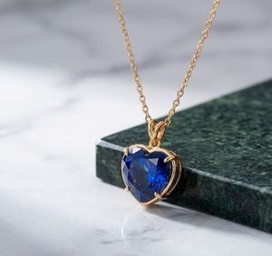 สร้อยคอจี้รูปหัวใจสีน้ำเงินไฮโดร ขนาด 16 นิ้ว เงินแท้ 925 ชุบทอง 18K สร้อยคอจี้สำหรับใส่ทุกวัน - Product Image 4