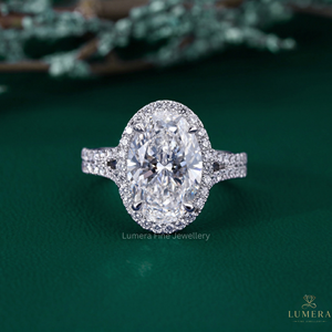 Wholesale LUMERA FINE JEWELLERY RGF-294 Lab Grown Oval Cut <b>Diamond</b> Halo Engagement <b>Ring</b> 14K Solid Gold Split Shank IGI Certified - Product Image 2