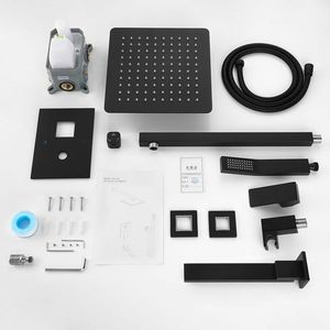 Set Doccia Lusso Quadrato da 10 Pollici con Miscelatore a Pioggia, Sistema Doccia Completo da 10 Pollici per Bagno - Product Image 4