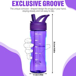 Borraccia Deep Purple in Tritan Senza BPA con Cannuccia, Design Anti-Perdita per Viaggi, Casa, Scuola, Bicchiere Termico in Acciaio Inossidabile - Product Image 2