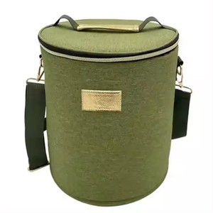 Large Capacity Durable Round Collapsible Cooler Bag Cationic Waterproof Lunch Bag Insulated for Camping Food Casual - Product Image 1