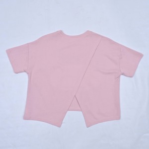 Wholesale Women's Pink <b>Crop</b> <b>Top</b> Short Sleeve O-Neck T-Shirt Breathable Knitted Casual Streetwear 100% Cotton Summer - Product Image 2