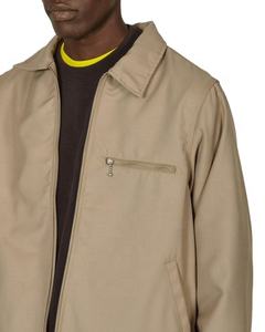 Veste en jean de haute qualité OEM conception personnalisée printemps broderie vintage col bande de lavage fermeture éclair veste de travail d'occasion pour hommes - Product Image 4