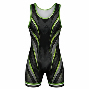 Premium Wrestling <b>Singlets</b> Custom Printed Lycra Sports Uniforms for Professional Wrestling Teams and Clubs - Product Image 2