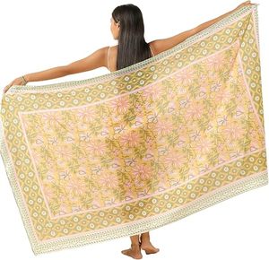 Women Boho Style Sheer Chiffon <b>Sarong</b> Wrap Beach Cover Up Bikini Swimsuit Summer Wear - Product Image 2