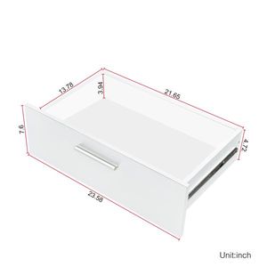 Cassettiera a 8 cassetti in rovere, comò doppio per camera da letto, mobile contenitore largo in MDF per soggiorno, ingresso di casa - Bianco - Product Image 3