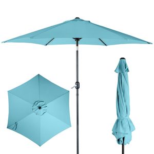 Ombrellone da Esterno per Patio da 2,7 m con Manovella Inclinabile a Pulsante, 6 Robuste Stecche in Ferro, Protezione UPF 50+, Impermeabile in Poliestere, Raggio 2m-2,7m - Product Image 1
