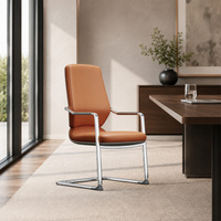 Chaise d'invité contemporaine pour conférence, base cantilever, siège visiteur avec accoudoirs fixes, fournisseur de mobilier de bureau