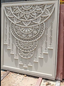 Panneau mural en grès de Gwalior sculpté CNC, style moderne, panneau de relief mural, style asiatique, pour fond de Mandir, hall, villa, salon, naturel - Product Image 4