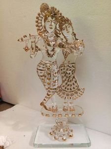 Idole artisanale en verre du Dieu Ganesha avec finition dorée, design cloche suspendue décorative, statue religieuse hindoue pour la décoration intérieure - Product Image 5