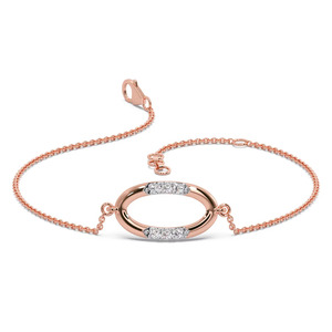 Interlocking Round Loop Diamond Accent <b>Bangle</b> <b>Bracelet</b> - Product Image 1