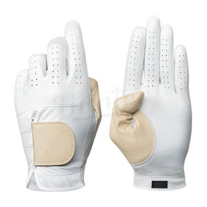 Gants de golf en cuir Cabretta blancs en gros, logo personnalisé OEM, doux, à doigts entiers, pour homme, gaucher, et accessoires - Product Image 5