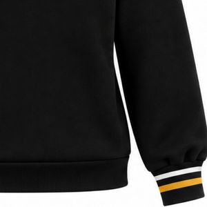 Pull en tricot noir RHO Royalty pour femme, col rond, broderie couronne dorée, col et poignets rayés, personnalisé pour sororité grecque - Product Image 6