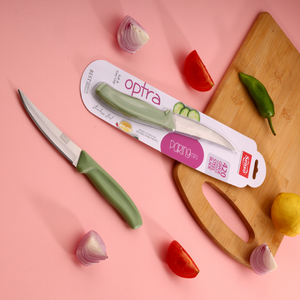 Couteau à éplucher, dénoyaouter et trancher de précision pour fruits et légumes, en acier inoxydable, à bord droit, ergonomique, ambidextre, avec manche en plastique - Product Image 6