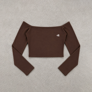 T-shirt basique pour femme en coton et élasthanne tricoté, à manches longues, avec logo brodé personnalisé ton sur ton, style streetwear, marque privée, vente en gros - Product Image 3