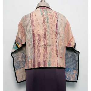 Chaqueta Kantha Vintage Hecha a Mano para Mujer, Reversible, con Parches, Acolchada, Bordada, Ecológica, Estilo Indio Retro - Product Image 5