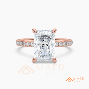 Radiant Cut Moissanite Diamond Rose Gold Ring for Women Wedding Engagement Jewelry USA Bridal Style - Product Image 5