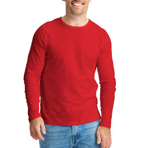 T-shirt à manches longues pour homme, coupe classique, doux, respirant, de haute qualité, style sport, manches longues, uni, nouveau style - Product Image 1