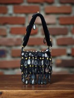Pochette élégante en daim avec perles et broderies demi-lune pour femme, style ethnique, décontractée, pour soirée, mariage indien, vente en gros