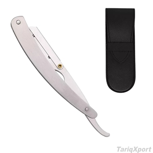 Premium Stainless Steel Barber Cut Throat <b>Razor</b> with Wood Steel Handle Face Body Use <b>Single</b> <b>Blade</b> Custom Colors Custom Logo OEM - Product Image 5