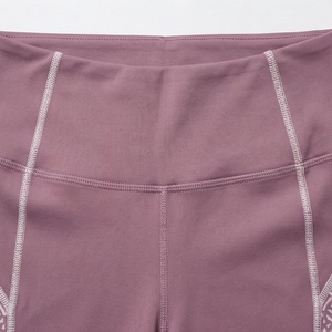 Leggings de Yoga de Cintura Alta y Corte Completo con Estampado Geométrico, Spandex, Nailon, Elasticidad en Cuatro Direcciones, Diseño de Costuras en Contraste - Product Image 4