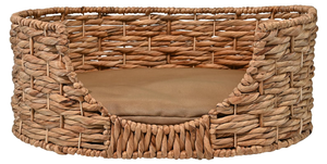 Lit pour animaux de compagnie portable en jacinthe d'eau tissé à la main, écologique, avec coussin amovible et lavable, rembourré en coton, utilisable toute l'année, fabriqué au Vietnam - Product Image 3