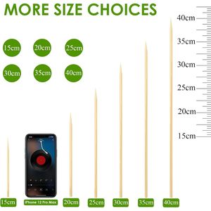 Palillos de Bambú de 6 Pulgadas, 200 Unidades, Palitos para Aperitivos, Frutas, Kebabs, Cócteles, Bebidas, Palillos Naturales, Accesorios para Barbacoa - Product Image 5