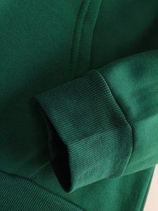 Men's Custom Logo Hoodie Green 100% Cotton French Terry Breathable Regular Fit Casual Autumn Wear Heat Transfer Printed - Product Image 5