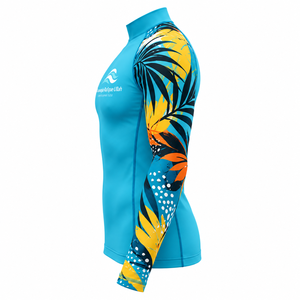 Chemise de bain anti-UV à manches longues pour femmes, imprimé tropical bleu, Khawaja Rafique Ullah Enterprises, prix de gros - Product Image 5