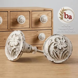 Pomo Moderno de Cerámica Blanca para Muebles, Tirador Floral para Cajones de Dormitorio y Uso en Hoteles, Ecológico - Product Image 2