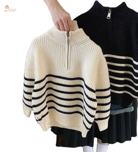 Cárdigan de Punto a Mano para Bebés y Niñas Pequeñas, Primavera-Otoño, 100% Algodón, Manga Abullonada, Venta al Por Mayor - Product Image 1