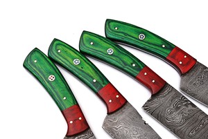 Custom Handmade Damascus Steel Kitchen <b>Knife</b> <b>Set</b> Meat Cleaver Chef <b>Knife</b> <b>Set</b> - Product Image 2