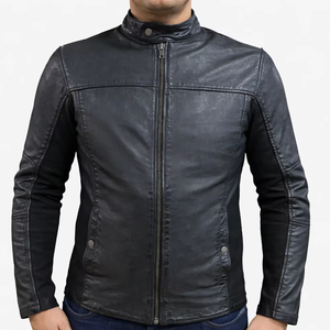 Chaqueta de Cuero para Hombre de Alta Calidad, Fabricada en Pakistán, Chaqueta de Motociclista con Aspecto Lavado y Paneles Elásticos, Muy Popular - Product Image 1
