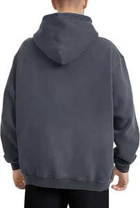 เสื้อฮู้ดดี้ผู้ชายทรงโอเวอร์ไซส์ ยี่ห้อ OEM ล้างสีแบบเฟด แขนยาว สไตล์สตรีทแวร์ ผ้าฝ้ายเฟรนช์เทอร์รี่ สีพื้น มีกระเป๋า - Product Image 4