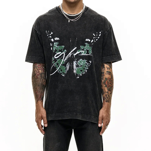 Camisetas Estampadas con Efecto Ácido al por Mayor, Diseño Personalizado, Algodón Suave, Estilo Vintage, Proveedor OEM de Ropa Urbana - Product Image 4