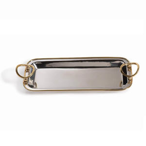 Wholesale High-Polished Stainless Steel Food Grade Serving Tray Heavy Duty Metal Butler Tray with <b>Side</b> Handles for Restaurant - Product Image 6