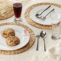 Sets de table ronds en rotin naturel tressé à la main, style bohème, écologiques, pour la décoration de mariage.