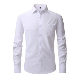 Camisas de Vestir Clásicas para Hombre, con Botones, de Sarga Sólida, Transpirables, Antiarrugas, 100% Algodón, Hechas en Pakistán, Colores Personalizados, OEM, Estilo Urbano - Product Image 4