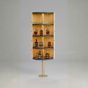 Custom Luxury Modern Solid Wood Home <b>Bar</b> Cabinet Stainless Steel Handles Premium Wine Storage 5+ Compartments Designed for Home - Product Image 4