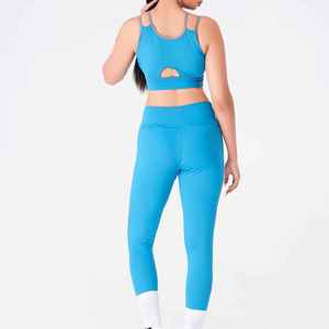 Conjunto de Yoga para Mujer al por Mayor, Personalizado, Ecológico, Transpirable, Cintura Elástica, 2 Piezas, Spandex/Nylon, Secado Rápido, Alta Calidad - Product Image 1