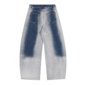 Pantalon Homme American Vintage Hiver Coupe Droite Ample 3D Jambe Large Longue Tricoté Effet Contraste Décoloré Délavé - Product Image 3